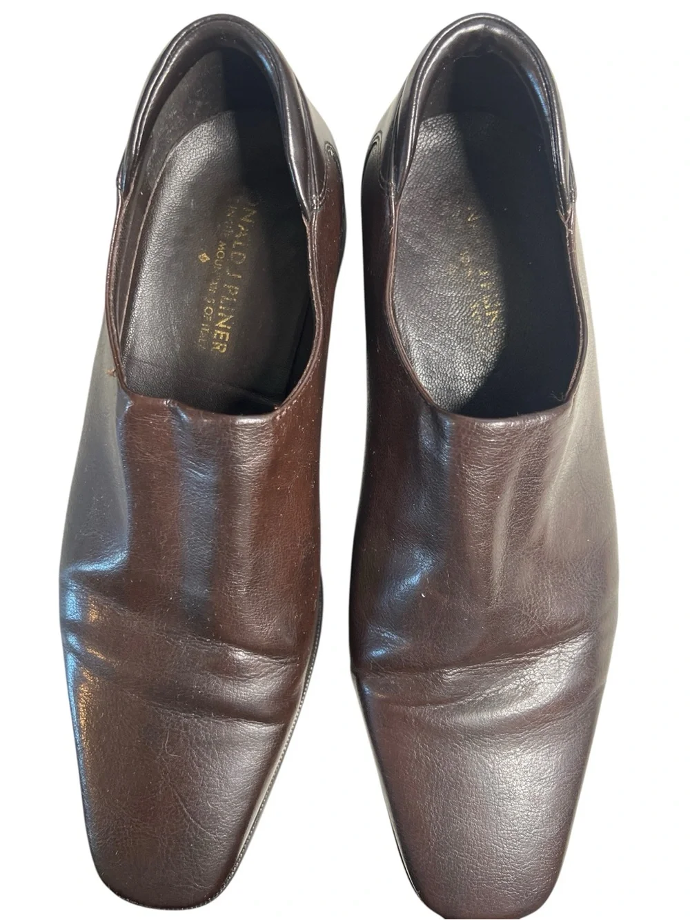 Vintage Donald J. Pliner Brown Leather Slip-On Loafers SZ 9